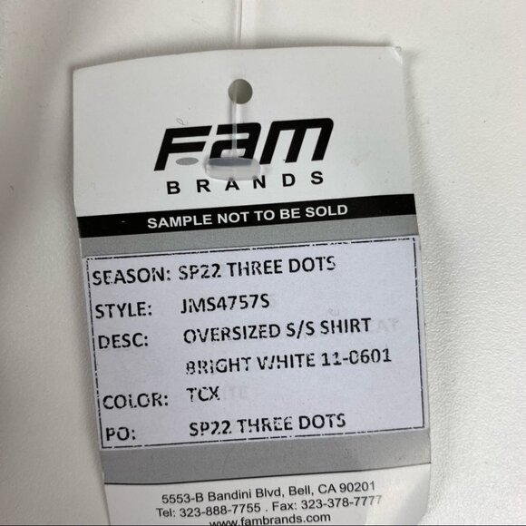 THREE Dots I Oversized Short Sleeve Button up Blouse NWT - Picture 7 of 8